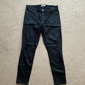 Paige denim wax coated black jeans